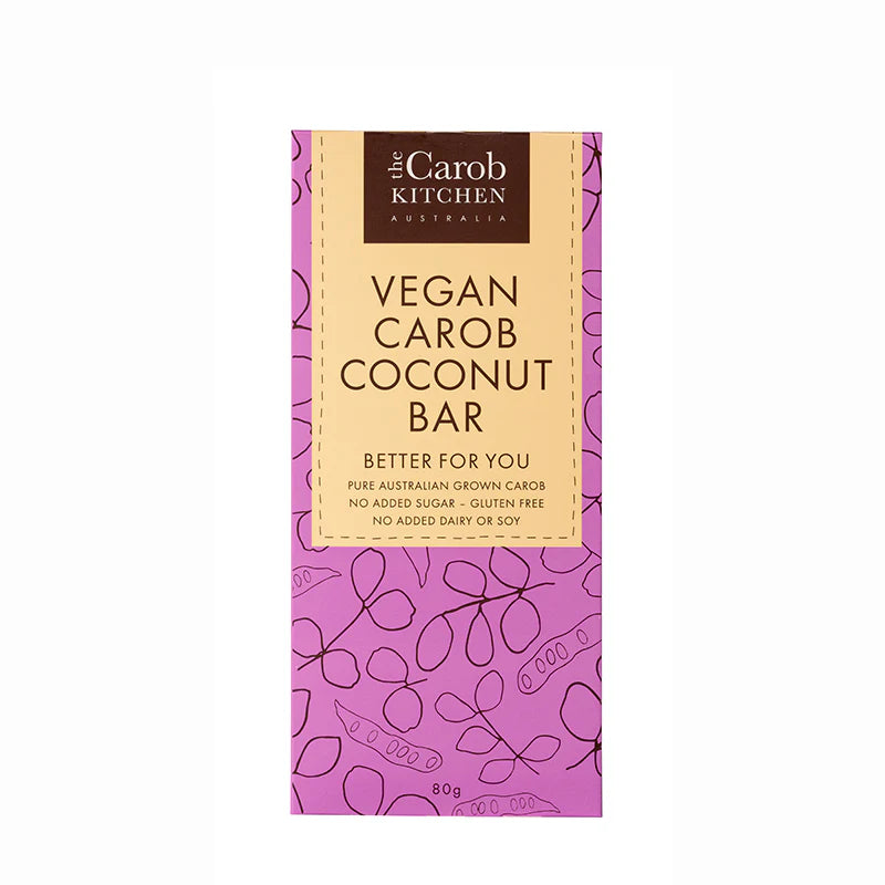 Organic Vegan Carob Coconut Bar - Dairy-Free, Gluten-Free Healthy Snack for Baking, Desserts & On-the-Go Energy Boost
