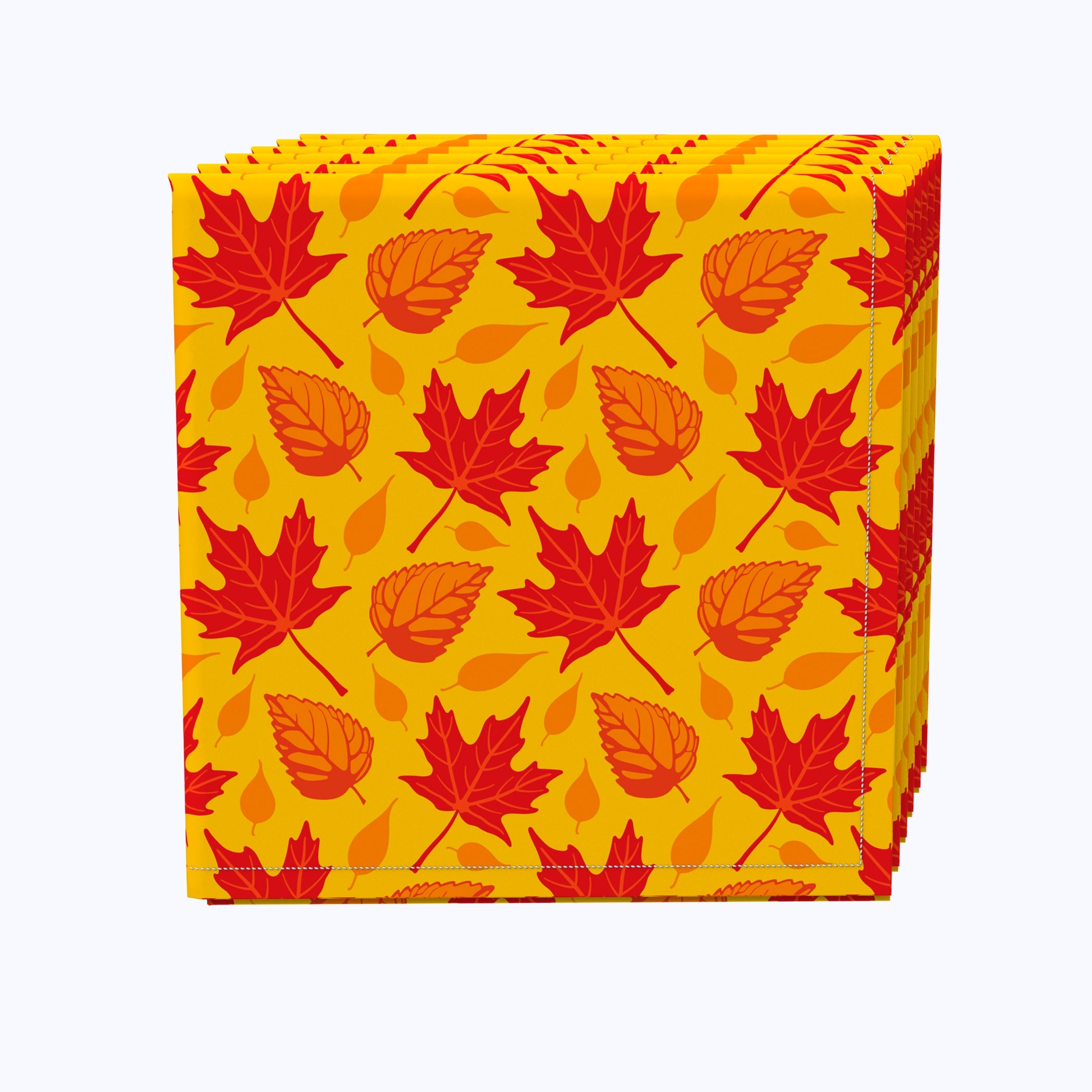 Premium Autumn Leaves Printed Paper Napkins - Fall Themed Party Decor, Thanksgiving Dinner, Seasonal Table Setting