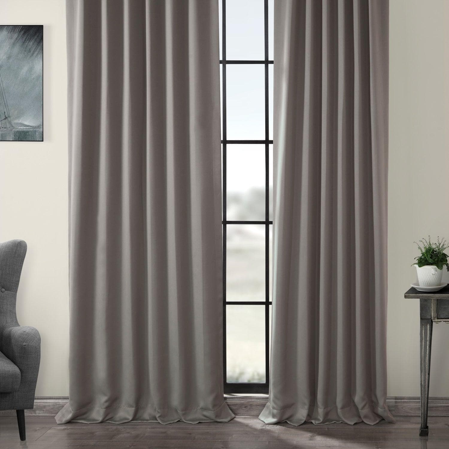 Blackout Curtains Neutral Grey - Light Blocking Thermal Insulated Drapes for Bedroom, Living Room & Home Theater