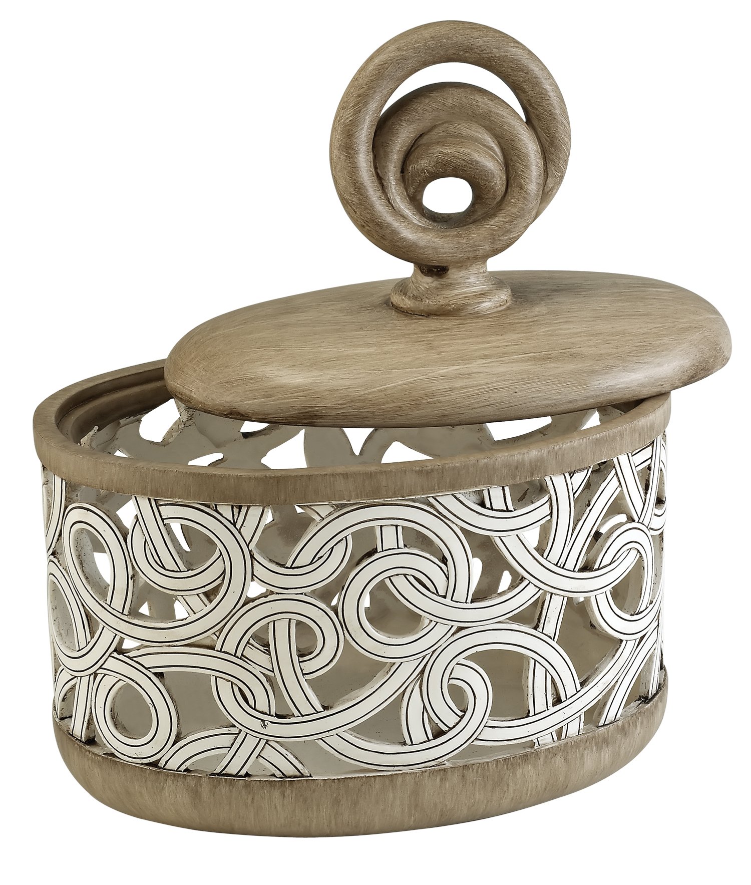 OK Lighting Carved Strings Decorative Wooden Box - Handcrafted Storage for Jewelry, Keepsakes & Home Decor | Perfect for Gift Giving & Organizing Small Treasures