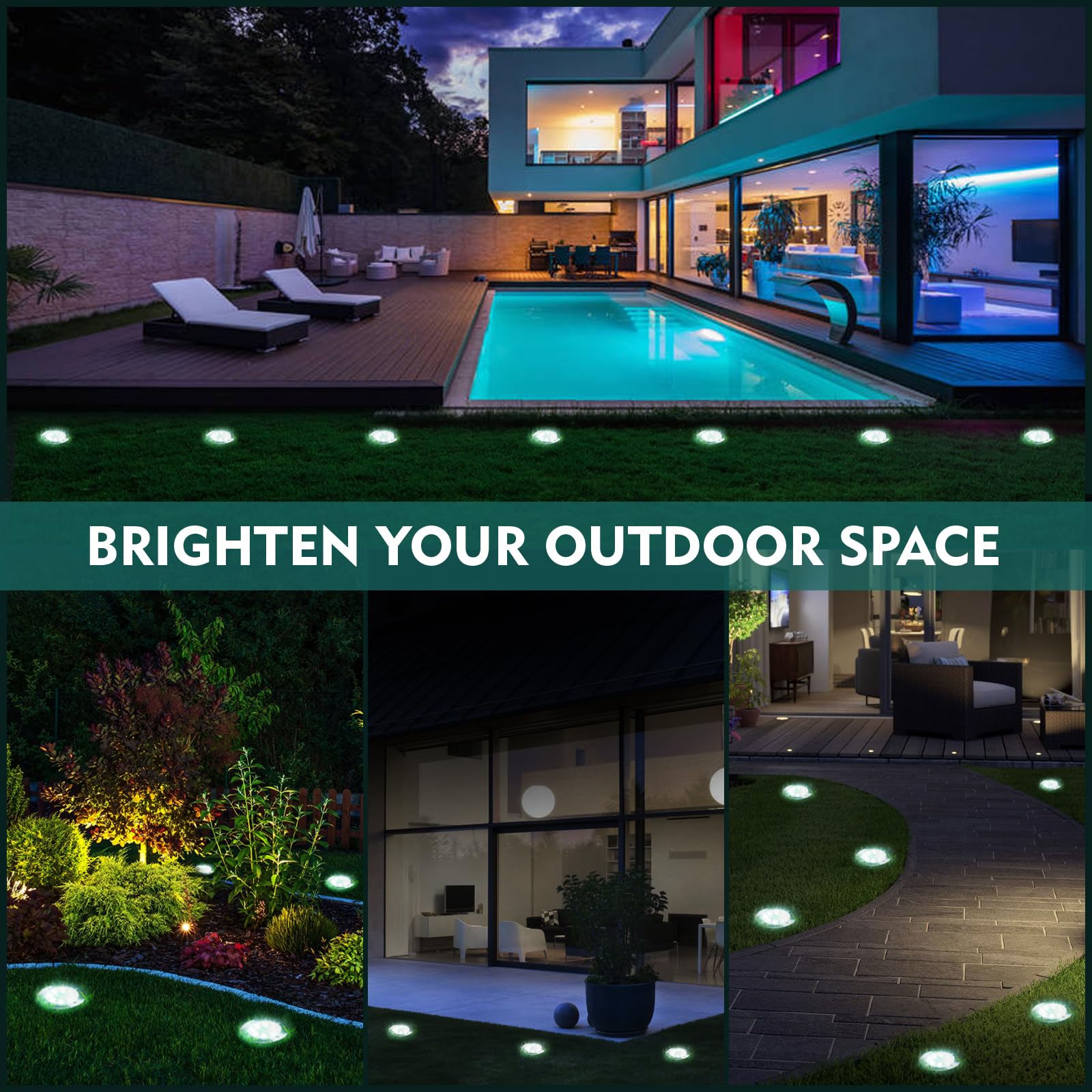 12 Pack Solar Outdoor Lights - Waterproof Solar Garden Lights for Pathway, Lawn, Yard, Deck & Driveway | Landscape Lighting for Patio & Walkway | Perfect for Outdoor Decor, Backyard & Garden Lighting