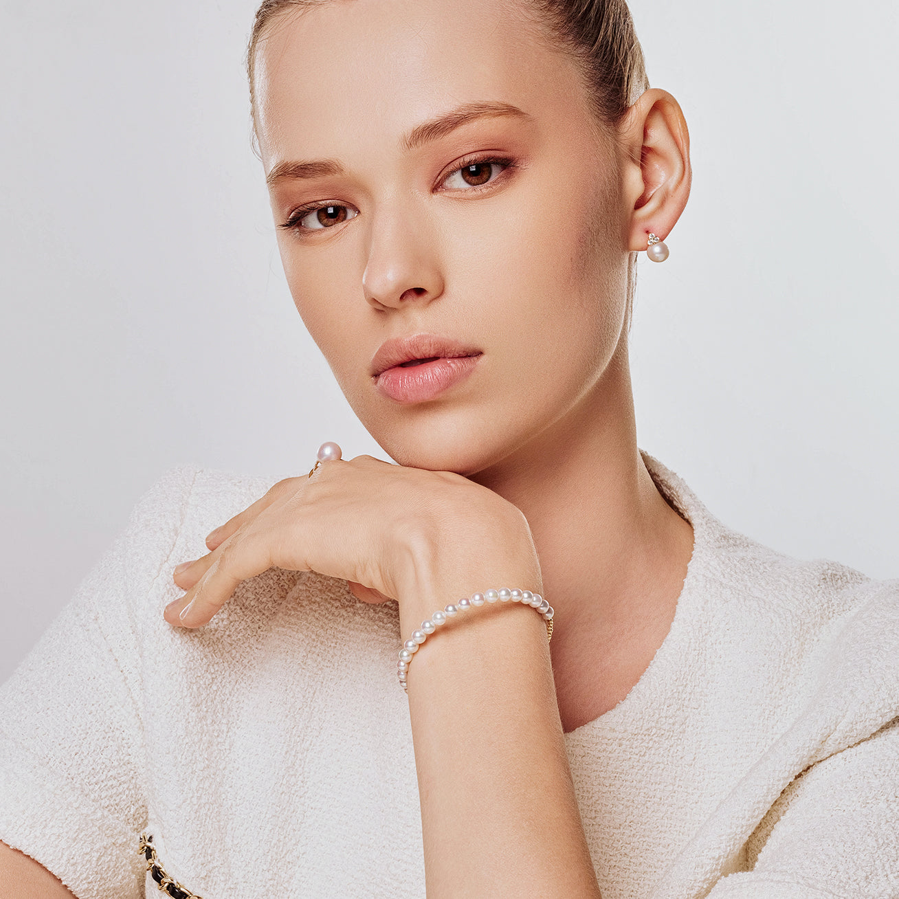 18K Solid Gold Akoya Pearl Bracelet for Women - Elegant Luxury Pearl Jewelry Gift for Anniversary, Birthday & Special Occasions