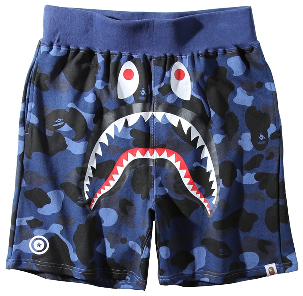 MINIDORA Men's Camo Print Athletic Jogger Shorts - Breathable Quick-Dry Casual Workout Pants for Running, Gym & Outdoor Activities