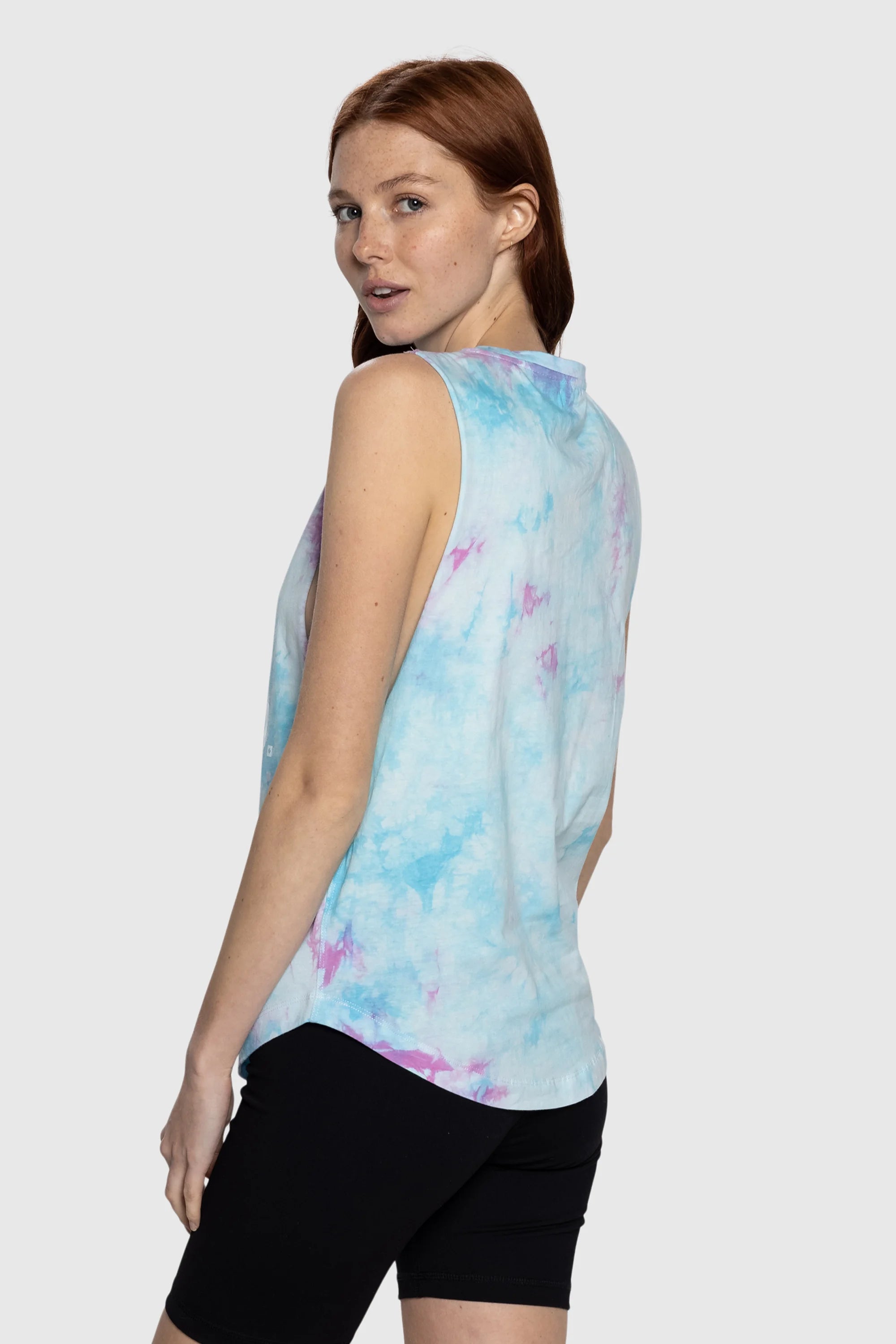 Trendy Tie Dye Logo Tank Tops for Women - Soft Breathable Cotton Summer Sleeveless Shirts - Perfect for Beach, Music Festivals & Casual Outfits