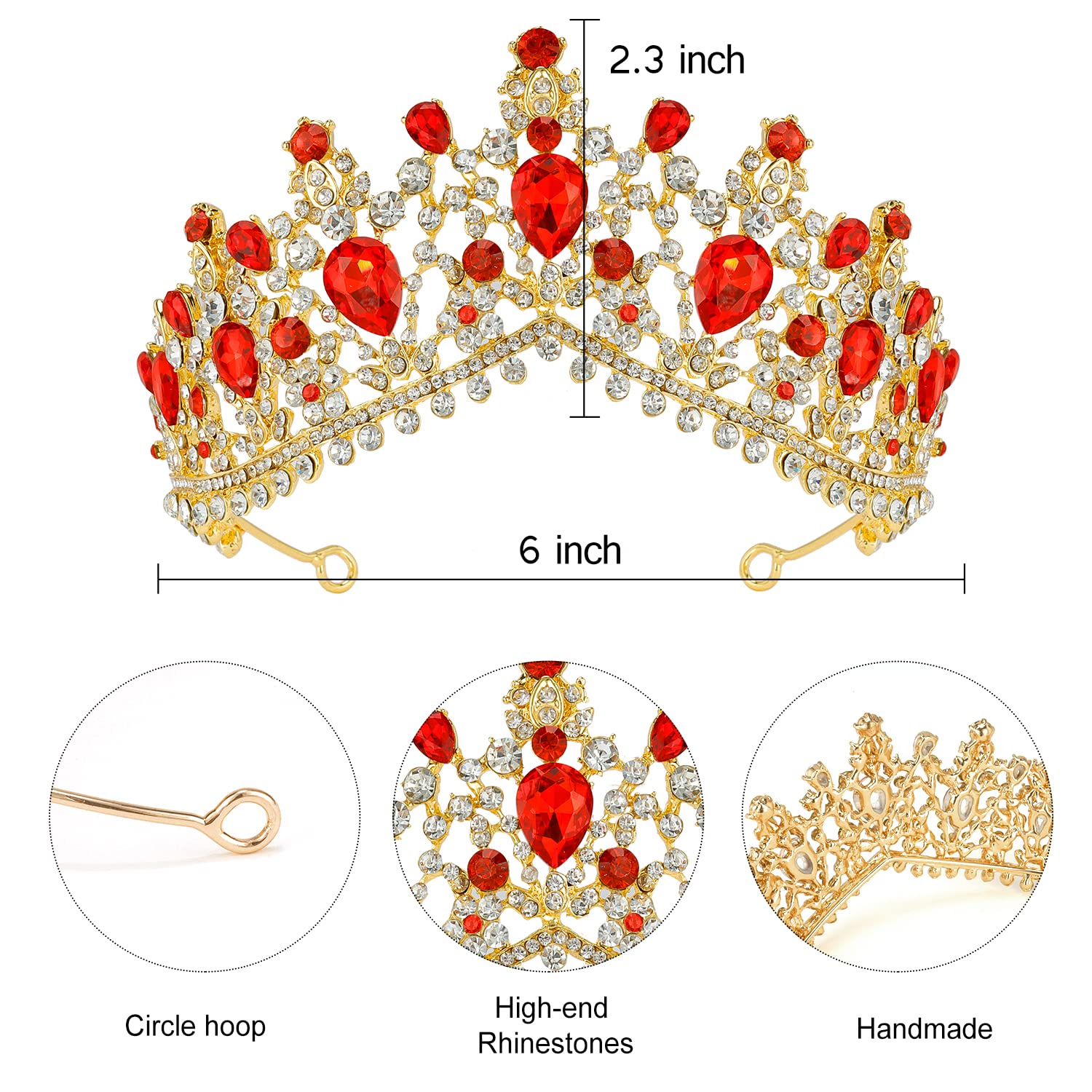 Elegant Women's Birthday Crown & Tiara Set - Red Velvet Queen Sash & Birthday Accessories for Women - Perfect for Birthday Parties, Bachelorette Celebrations & Special Occasions