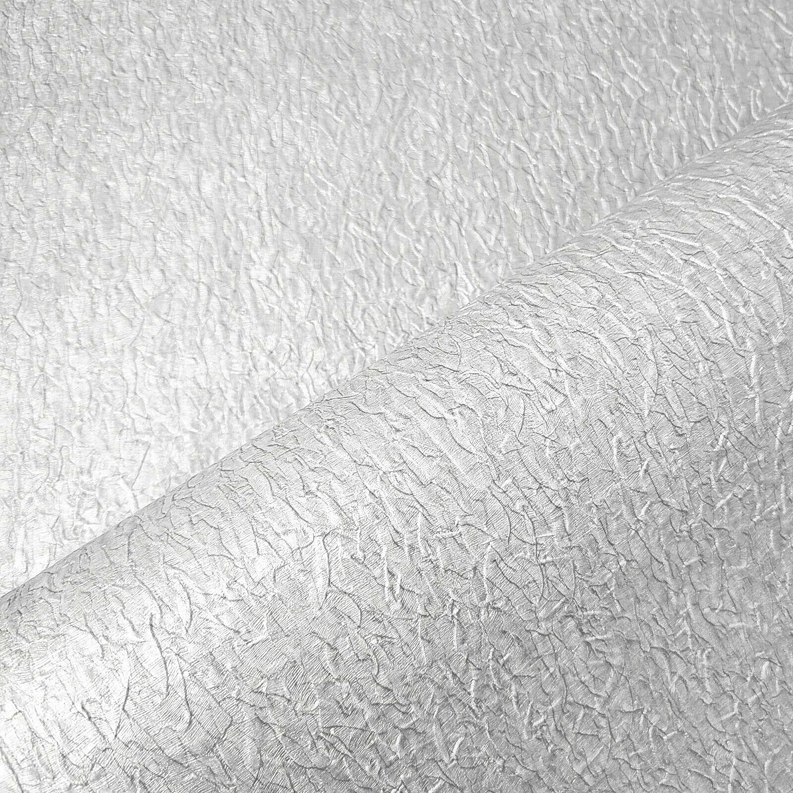 Modern Off-White Pearl Crushed Foil Textured Wallpaper Roll - Elegant Home Decor for Living Room, Bedroom & Office
