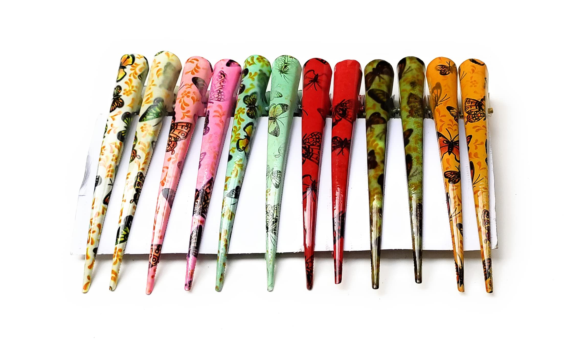 MOOLYAVAAN Acrylic Duckbill Hair Clips - 3 Pack Printed Duck Teeth Bows Hair Barrettes with Crow Design, Fashion Hairpins for Women & Girls (Color May Vary) - Perfect for Parties, Cosplay, and Daily Hair Styling