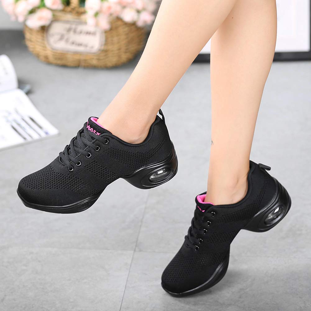HROYL Women's Split Sole Dance Sneakers - Non-Slip Wear-Resistant Jazz Shoes for Fitness, Sports & Dance (Model 883-876) | Perfect for Jazz Classes, Dance Practice & Gym Workouts
