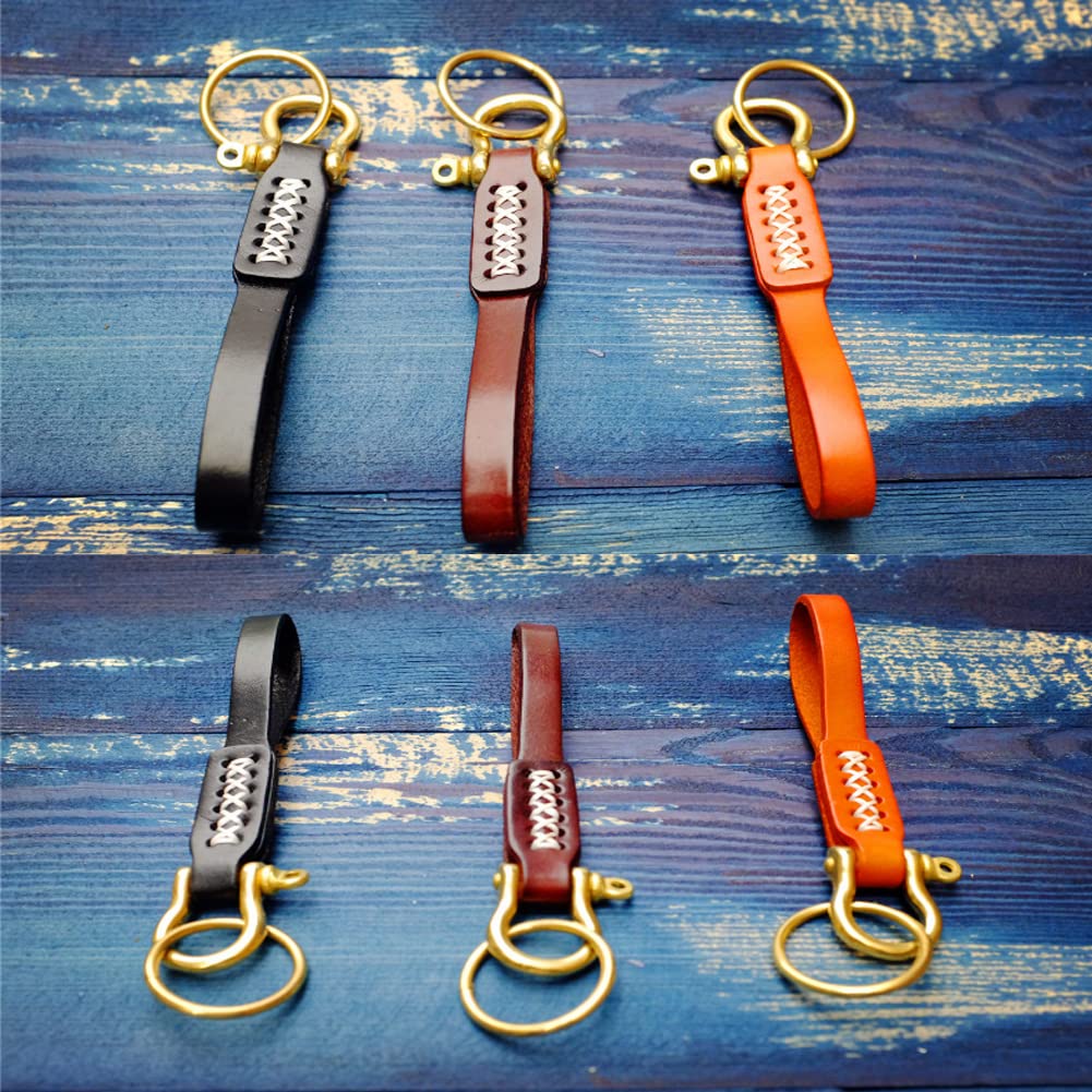 Premium Genuine Leather Keychain - Handcrafted Top Grain Cowhide Pendant Keychain for Car Keys, House Keys & Key Ropes (1 Pack) - Durable & Stylish Gift for Men & Women, Perfect for Everyday Use, Travel & Organization