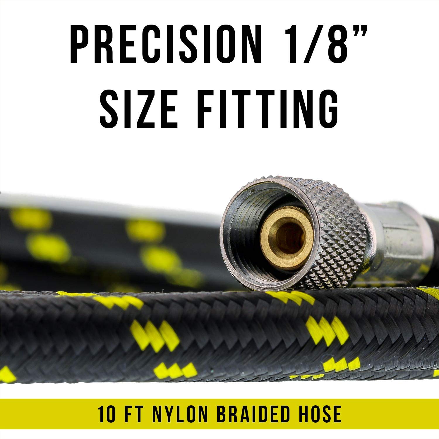 Premium 10 Foot Nylon Braided Airbrush Hose with 1/8