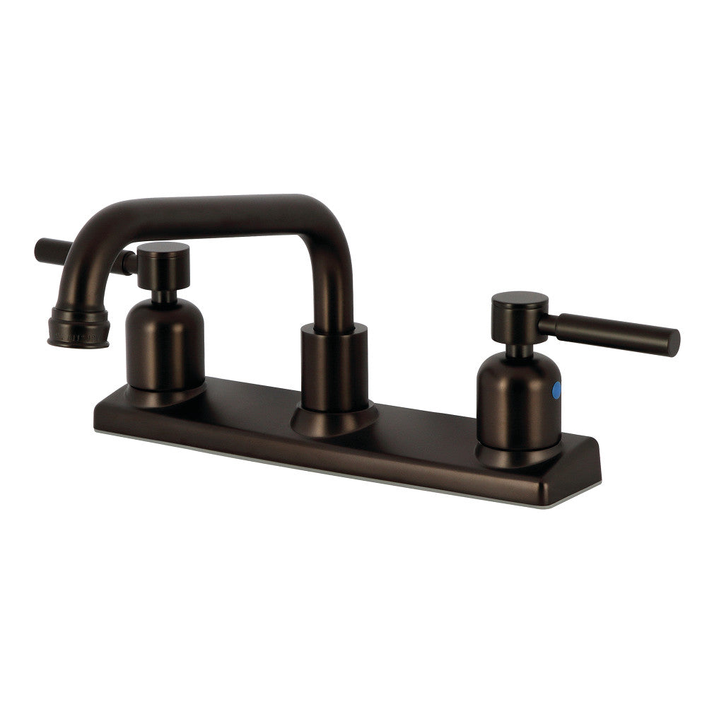 Kingston Brass FB2131DL Concord 8 Inch Centerset Kitchen Faucet - High Arc Pull-Down Sprayer, Single Handle, Oil Rubbed Bronze Finish - Perfect for Modern Farmhouse & Traditional Kitchens