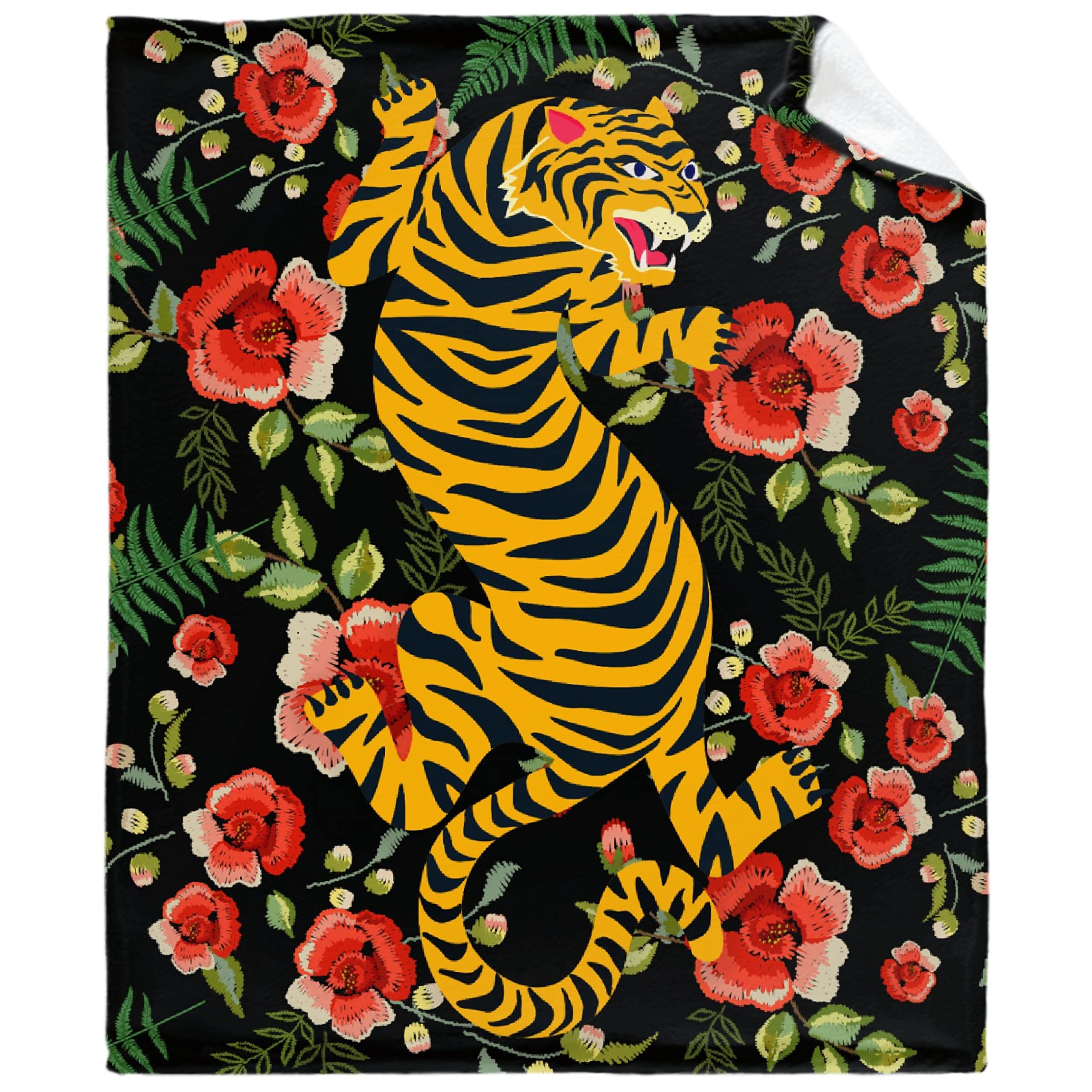 Soft Fluffy Tiger Print Fleece Blanket - Cozy Luxury Flannel Throw for Couch, Bed, Sofa - Warm Blanket for Kids, Women, Men - Perfect Gift for Boys & Girls - 50x40 Inches - Ideal for Lounging, Movie Nights & Winter Snuggles