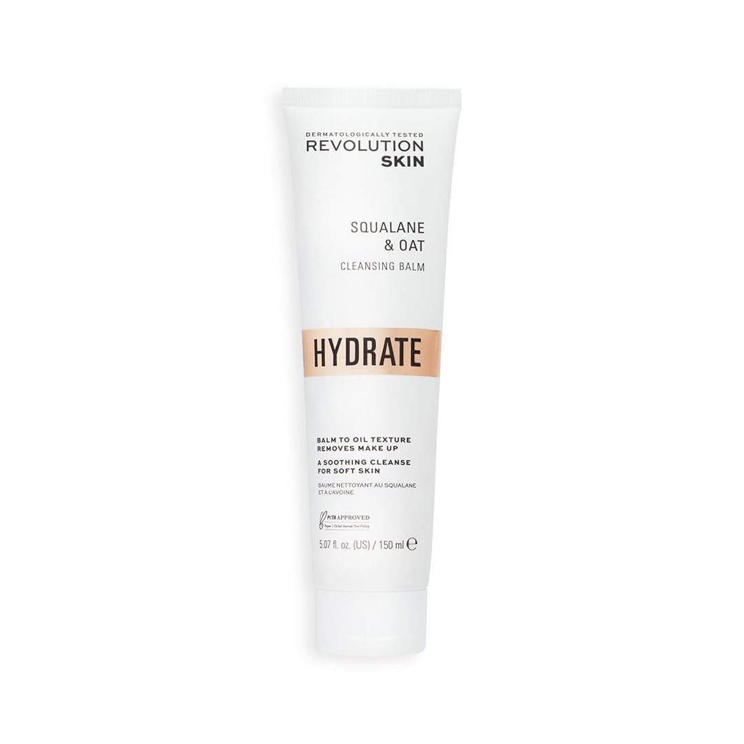 Revolution Skincare Cleansing Balm with Squalane & Oat - Nourishing Balm-to-Oil Formula for Hydrated Skin | 150ml | Gently Dissolves Makeup | Perfect for Daily Skincare Routine & Travel