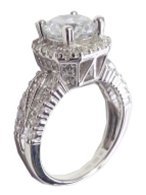 Sterling Silver 8mm Round Cut Prong Set Halo Engagement Ring for Women - Perfect for Proposals, Weddings & Anniversary Gifts