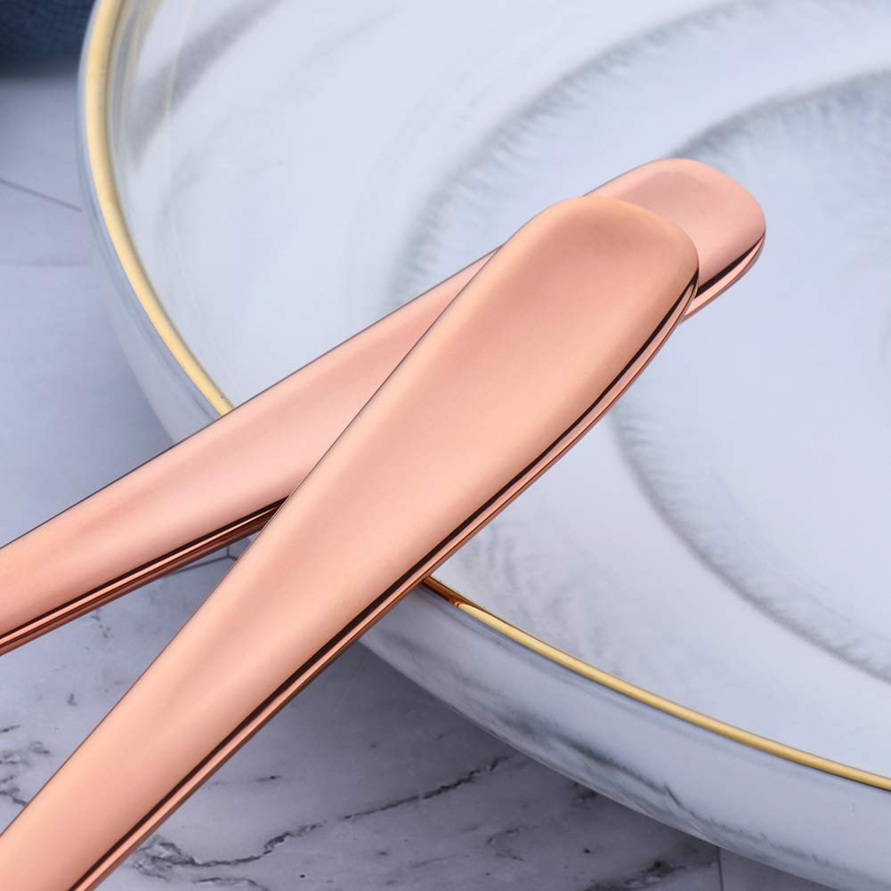 Premium 10-Inch Stainless Steel Rose Gold Buffet Serving Spoons Set of 2 - Elegant Large Salad Serving Utensils, Dishwasher Safe for Dinner Parties, Catering & Home Entertaining