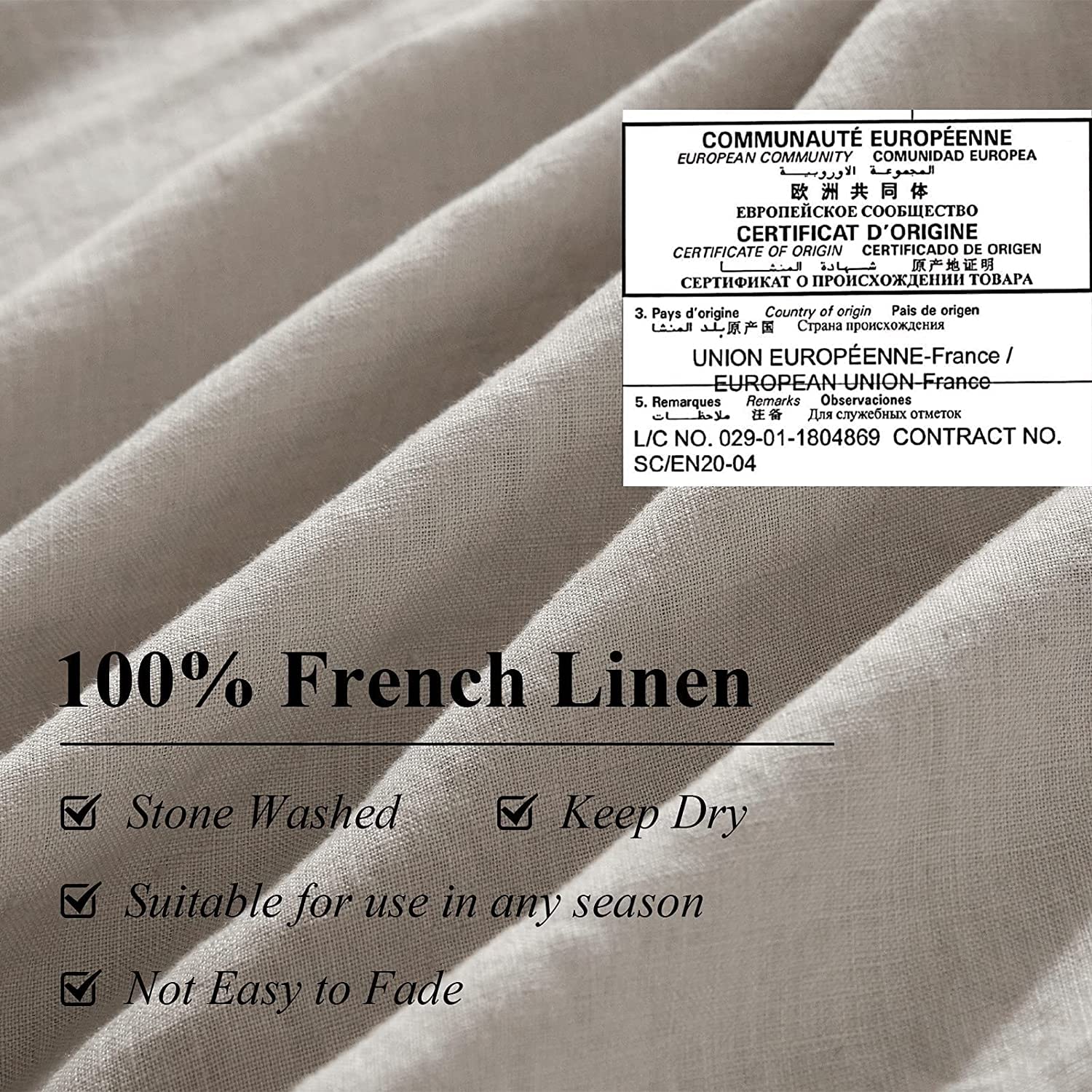 Ivellow 100% Washed French Flax Linen Duvet Cover Set King Size - Soft, Breathable & Cooling Natural Linen Bedding (1 Duvet Cover + 2 Pillowcases) for Luxury Bedroom & Guest Room Decor