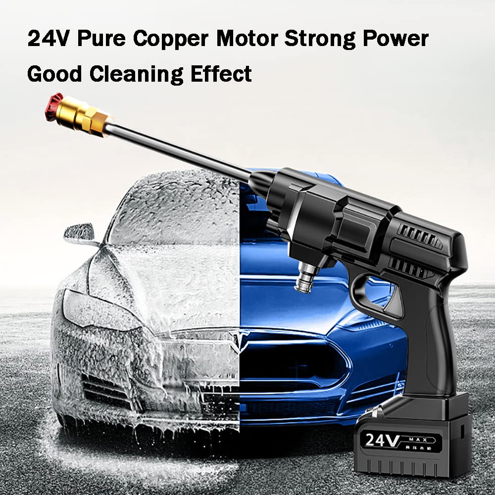 Cordless Electric Pressure Washer - 1600PSI Handheld Power Washer for Car Washing, Garden Cleaning, Pool & Patio Maintenance | Portable High Pressure Cleaner Machine Kit with Rechargeable Battery