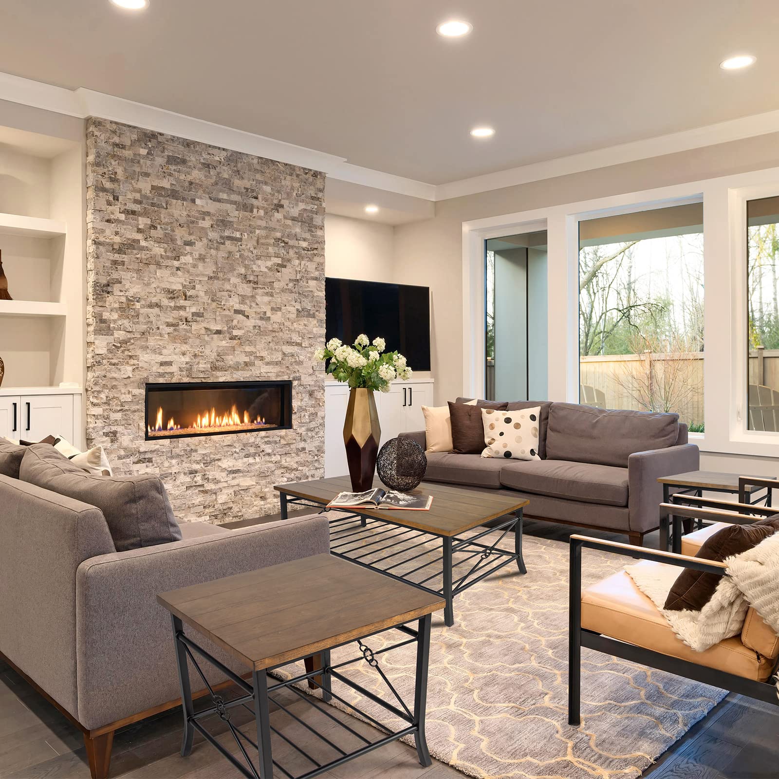 Modern 3-Piece Coffee Table Set with 1 Coffee Table & 2 End Tables - 48