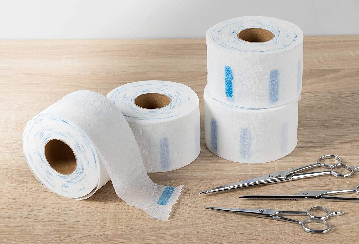 Professional Barber Neck Strips & Salon Neck Ruffle Roll Paper - 5 Pack White Micro-Seal Tape for Haircuts | Ideal for Salon, Barbershop & Home Hair Styling