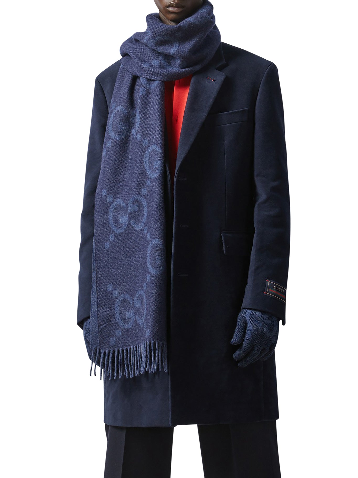 Luxury GG Jacquard Cashmere Scarf for Women & Men - Soft Warm Winter Fashion Accessory - Perfect for Cold Weather, Office, Travel & Gift Giving
