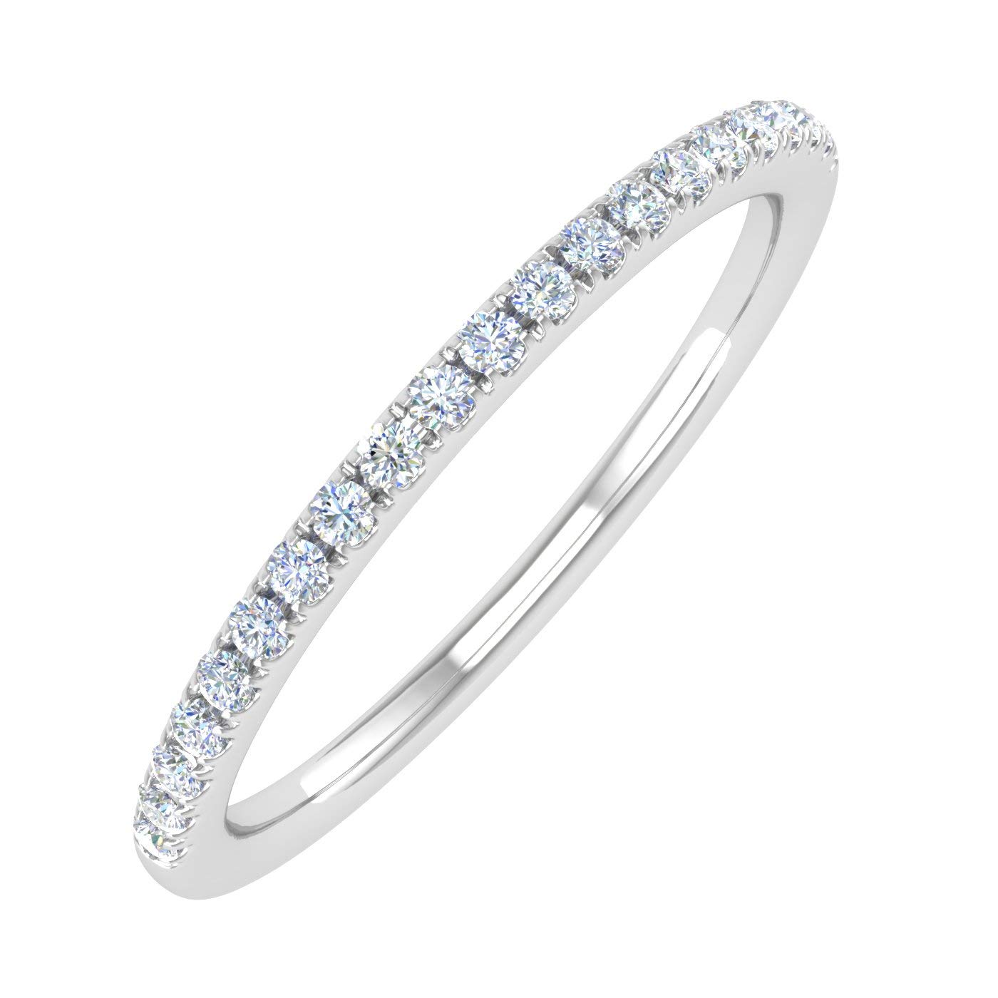 14K Gold Half Eternity Diamond Wedding Band Ring for Women - 0.15 Carat Round Cut Diamond Engagement Ring | Perfect for Anniversary, Proposal & Bridal Jewelry Gift