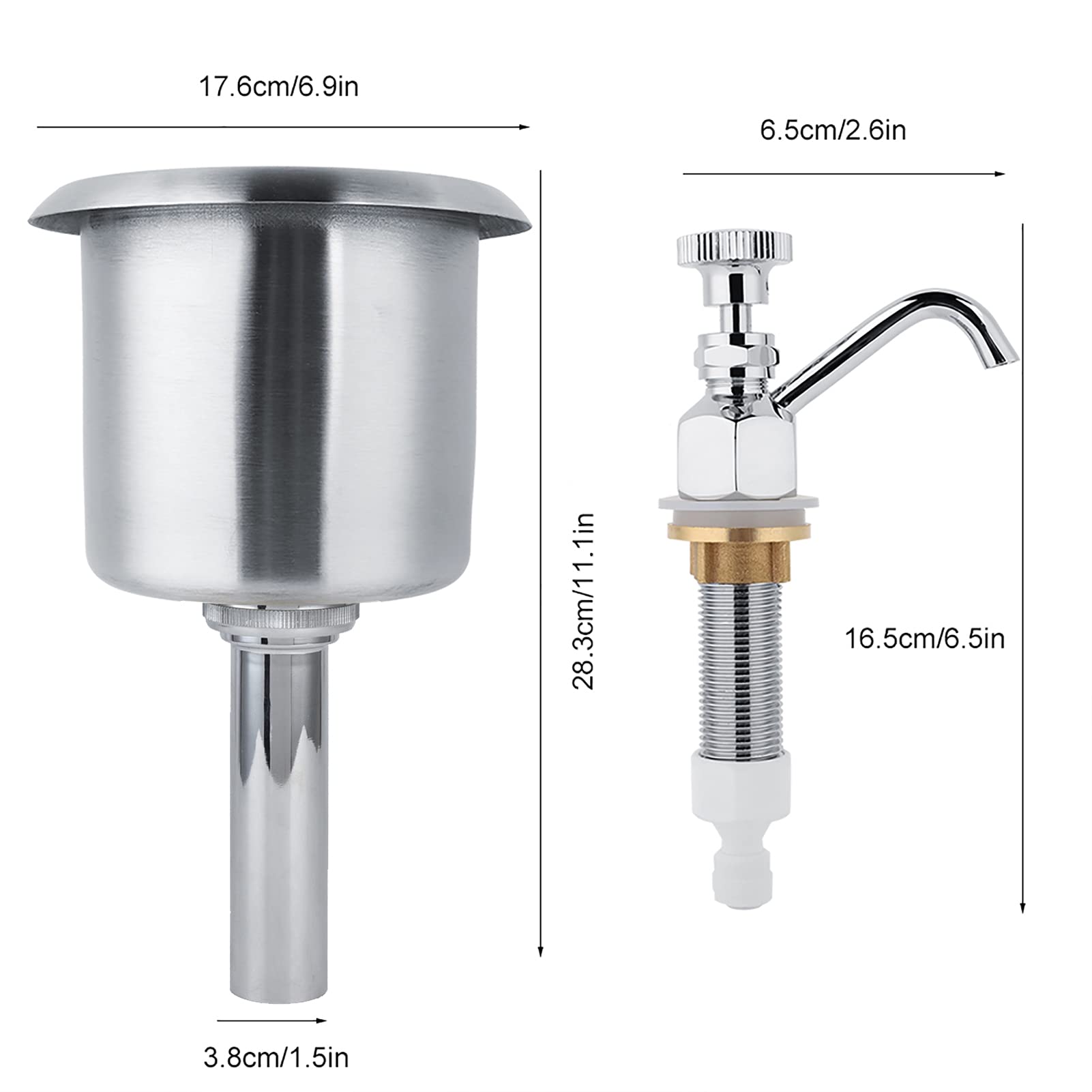 Premium Stainless Steel Coffee Utensil Washing Set - Ice Cream Spoon & Coffee Spoon Cleaner with Faucet Attachment for Coffee Shops | Barista Tools, Cafe Sink Accessories, Commercial Dishwashing Solution