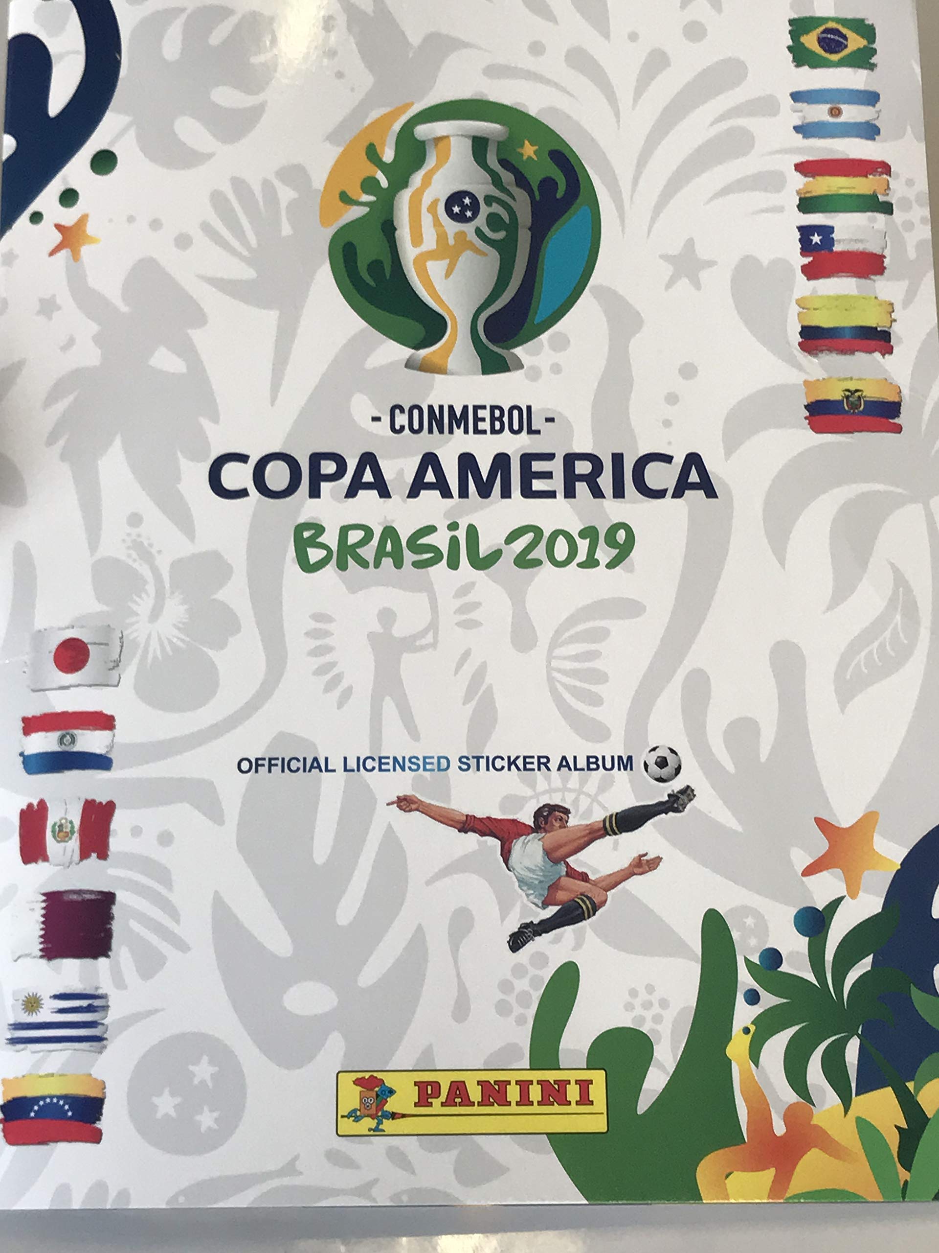 2019 Copa America Brazil Sticker Bundle - 50 Pack Box & Sticker Album for Soccer Fans & Collectors | Perfect for Scrapbooking, Team Support & Memorabilia Collection
