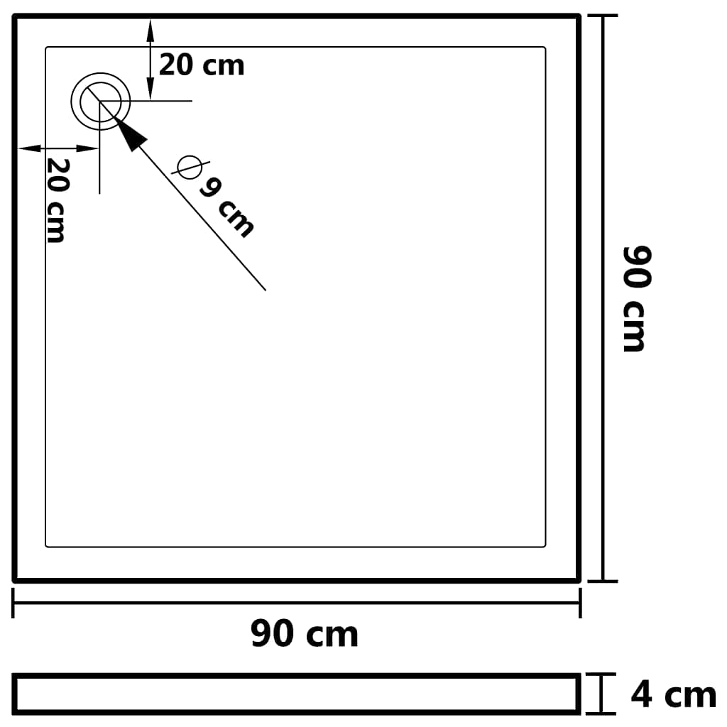 35.4x35.4 Inch Square Threshold Shower Base Tray - ABS Bathroom Shower Pan with Drain Cover for Easy Installation | Perfect for Modern Bathroom Renovations & Wet Room Designs