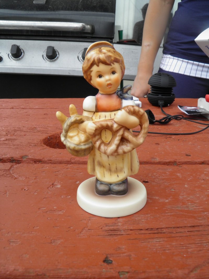 Authentic M.I. Hummel Pretzel Girl Figurine - Hand-Painted German Porcelain Collectible - Perfect for Home Decor, Gift Giving & Collector's Display