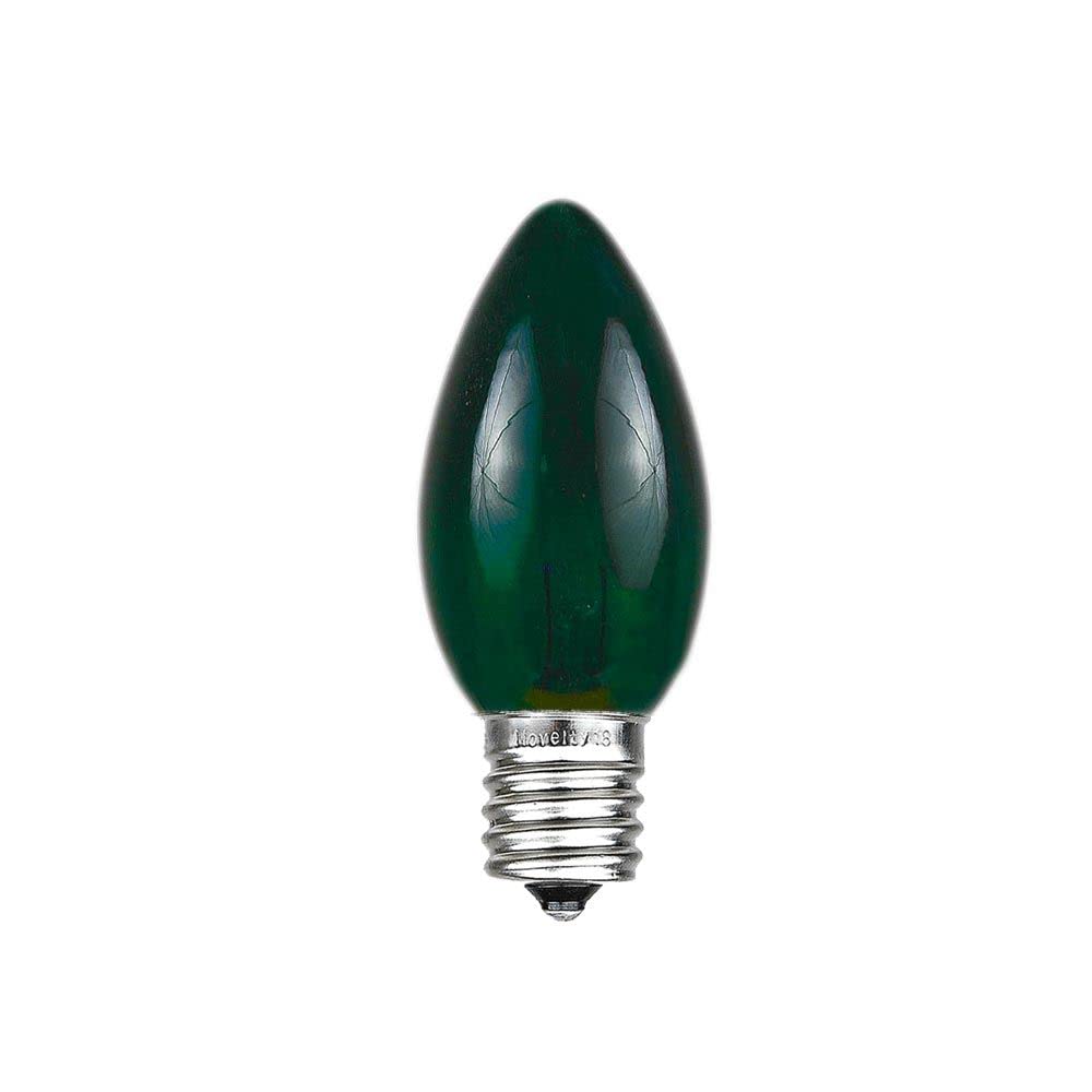 500 Pack Green C7/E12 Candelabra Base Christmas Lights - 5 Watt Outdoor Replacement Bulbs for Holiday Decorations, Tree Trimming, and Home Festive Lighting