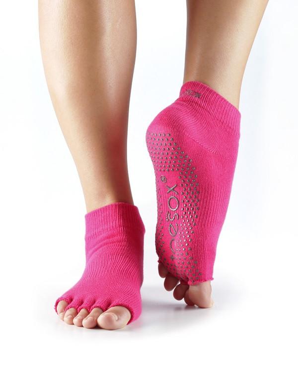 ToeSox Half Toe Ankle Grip Socks - Non-Slip Yoga Socks for Pilates, Barre & Dance - Improve Balance & Stability During Workouts