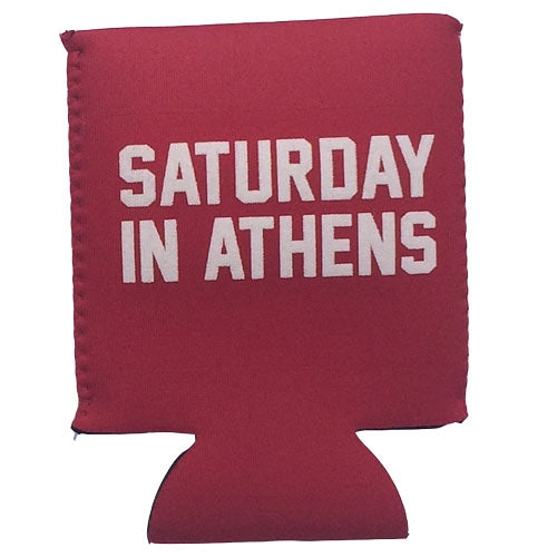 Classic Georgia SATURDAY IN ATHENS Koozie - Insulated Can Cooler for Beer & Soda - Perfect for Tailgates, BBQs & Game Day Parties