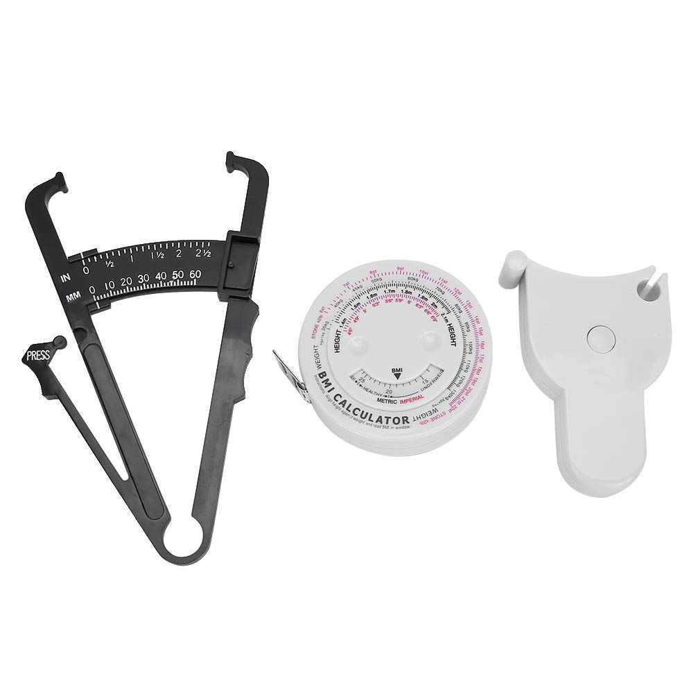 Accurate Body Fat Caliper & Retractable Waist Measuring Tape - Digital BMI Calculator Tool for Weight Loss, Fitness Tracking & Body Composition Measurement - Perfect for Home Gym, Personal Trainers & Health Enthusiasts