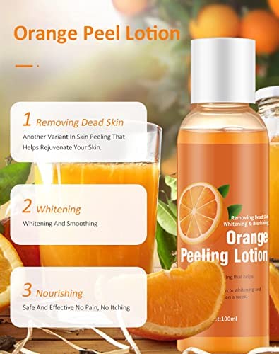 2PCS Orange Peeling Lotion - Exfoliating Body & Face Gel for Dead Skin Removal on Neck, Knees & Feet | Gentle Instant Exfoliator for Smooth Skin - Perfect for Spa Days & At-Home Skincare Routine