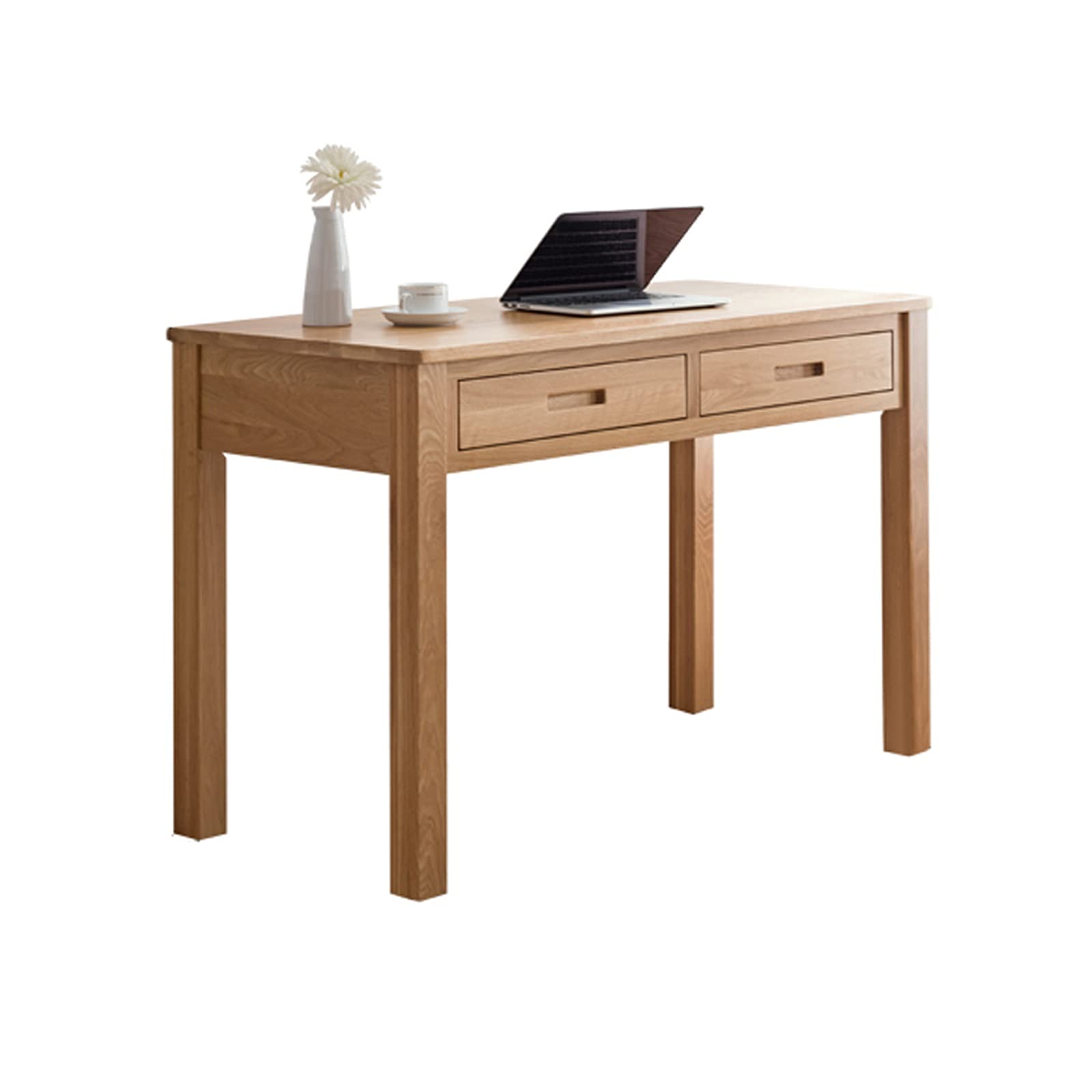 Sturdy Wooden Study Desk with 2 Drawers - 1.2M Home Office Writing Workstation for PC & Laptop - Perfect for Gaming, Remote Work & Online Learning (Simple Modern Design)