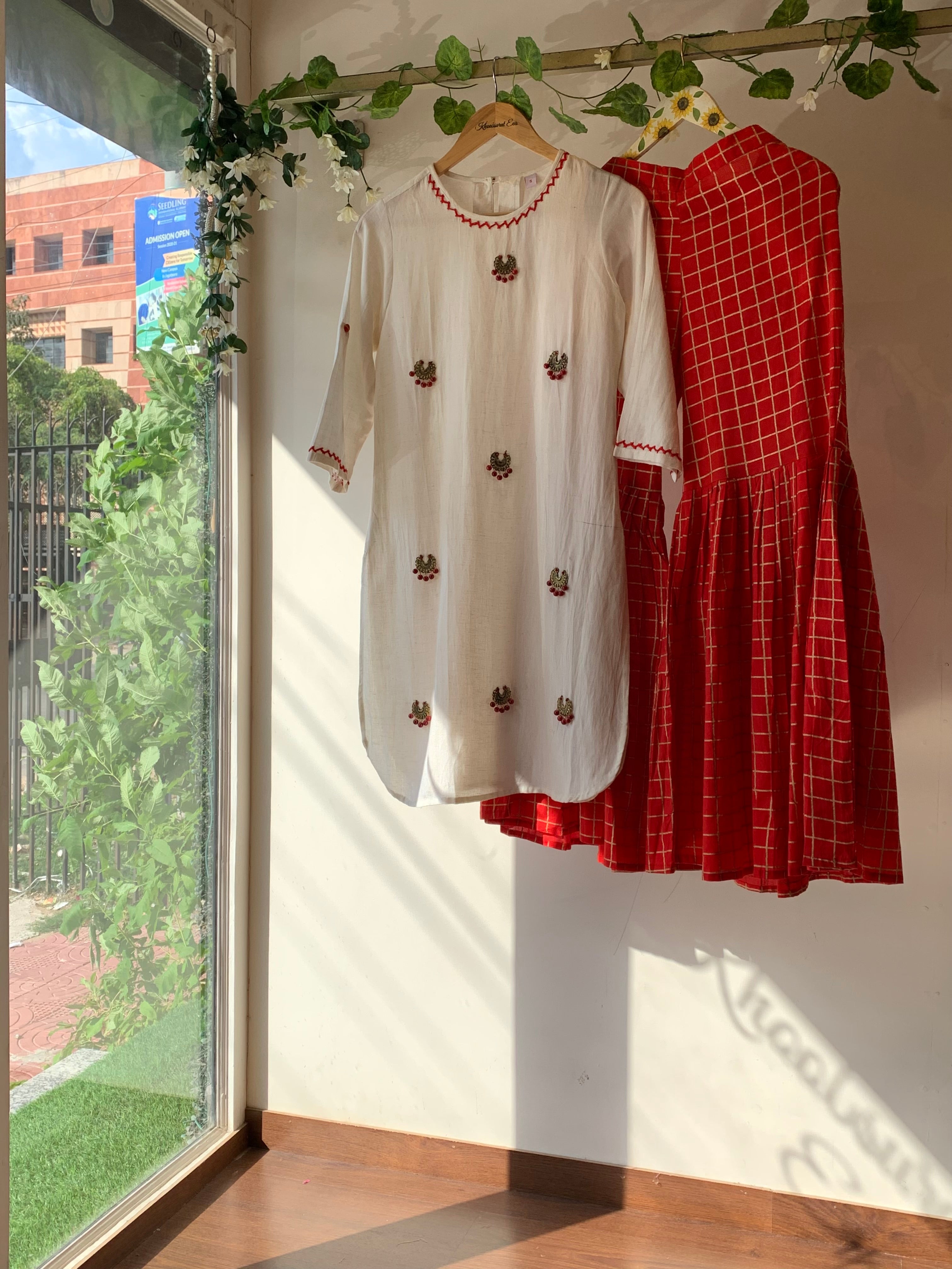 Elegant White and Red Sharara Kurta Set for Women | Traditional Pakistani Indian Outfit | Perfect for Weddings, Festivals & Special Occasions