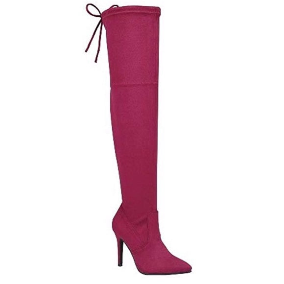 Stylish Burgundy Knee High Boots for Women - Comfortable & Fashionable Winter Boots for Casual Outfits & Office Wear