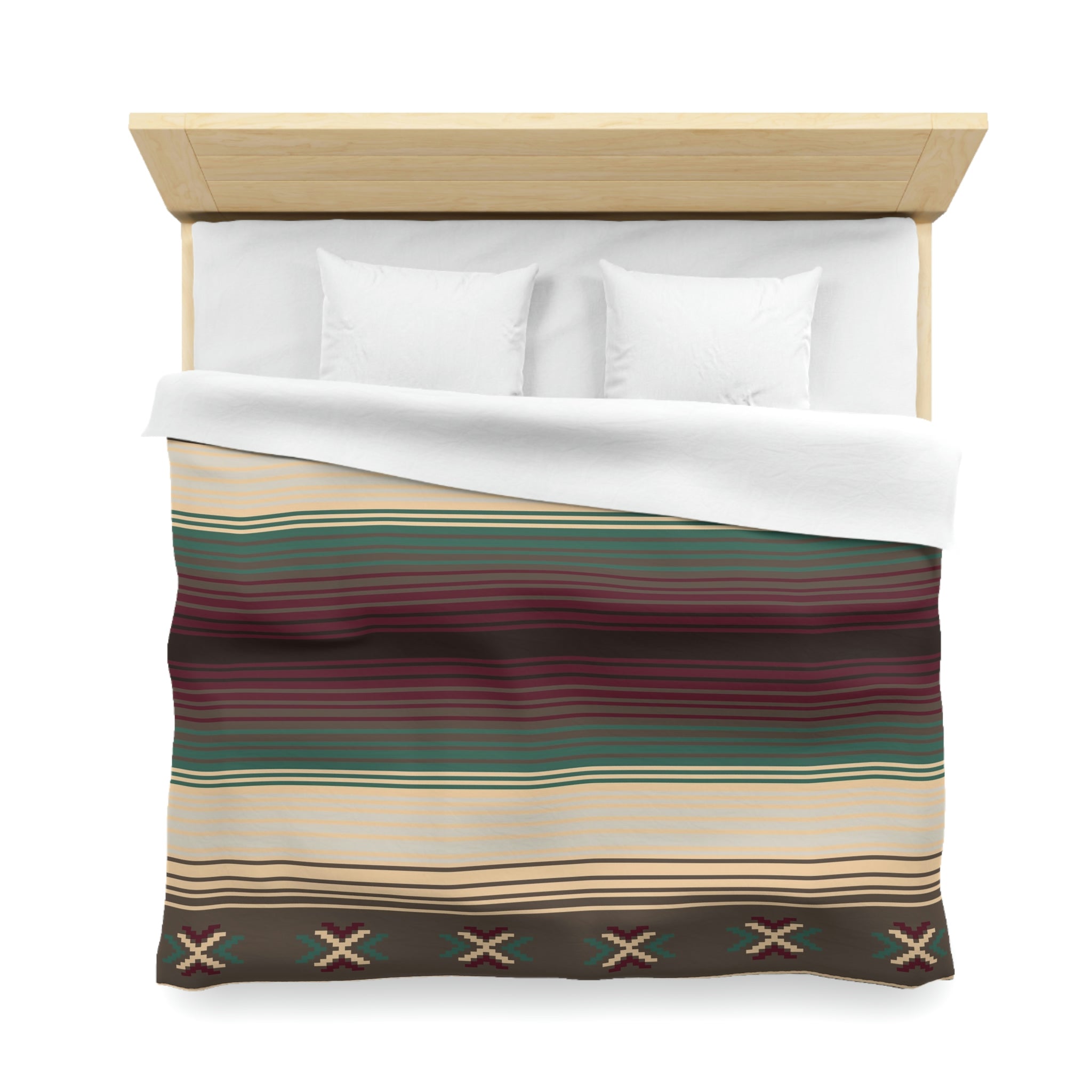 Southwestern Cross Trail Microfiber Duvet Cover - Rustic Cabin Decor Bedding Set for Cozy Cabin Retreats & Western-Themed Bedrooms