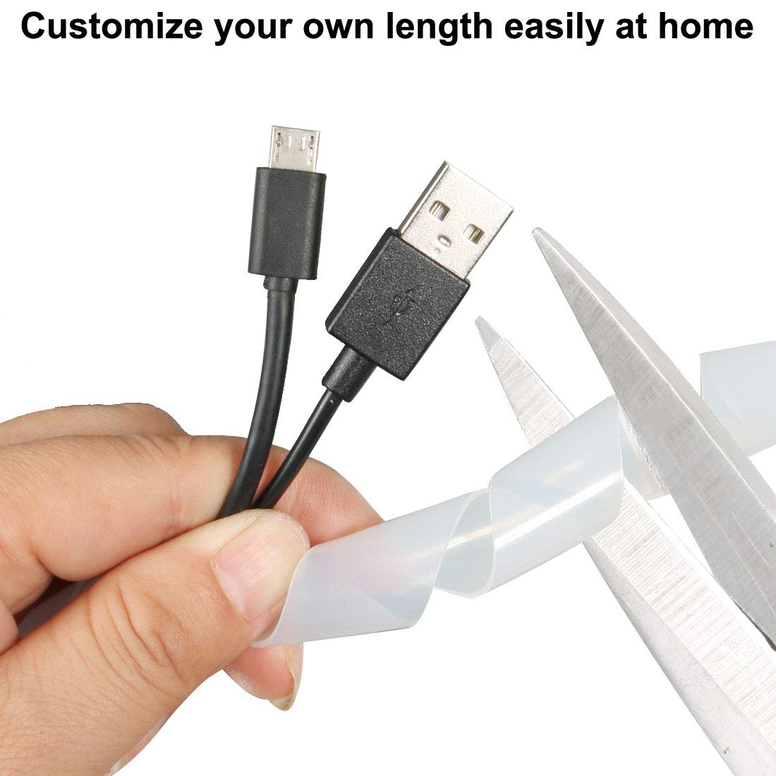uxcell 4mm x 14m Spiral Wire Wrap Cable Sleeve - PE Polyethylene Tubing for Computer Cables, Electronics & Home Office Organization | Perfect for Cable Management & Protection