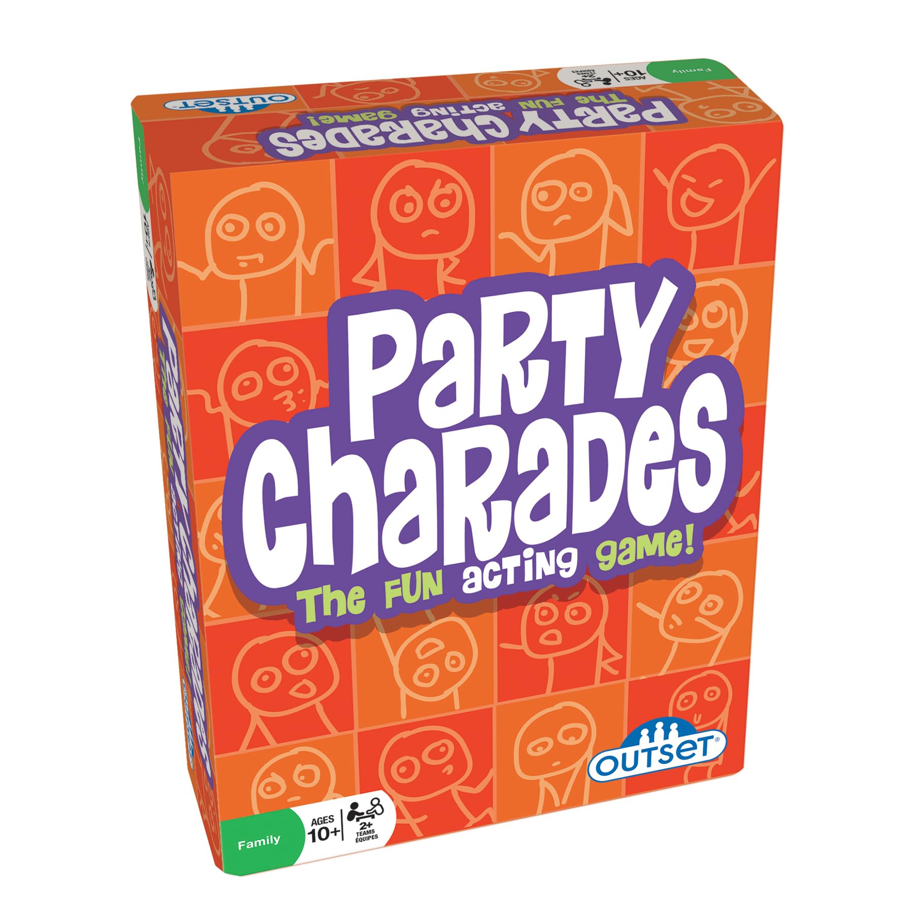 Outset Media Party Charades Game - Family Board Game with 500 Cards & Timer - Fun Group Game Night Activity for Adults & Kids Ages 10+ - Perfect for Birthday Parties, Family Gatherings & Holiday Celebrations - Amazon Exclusive