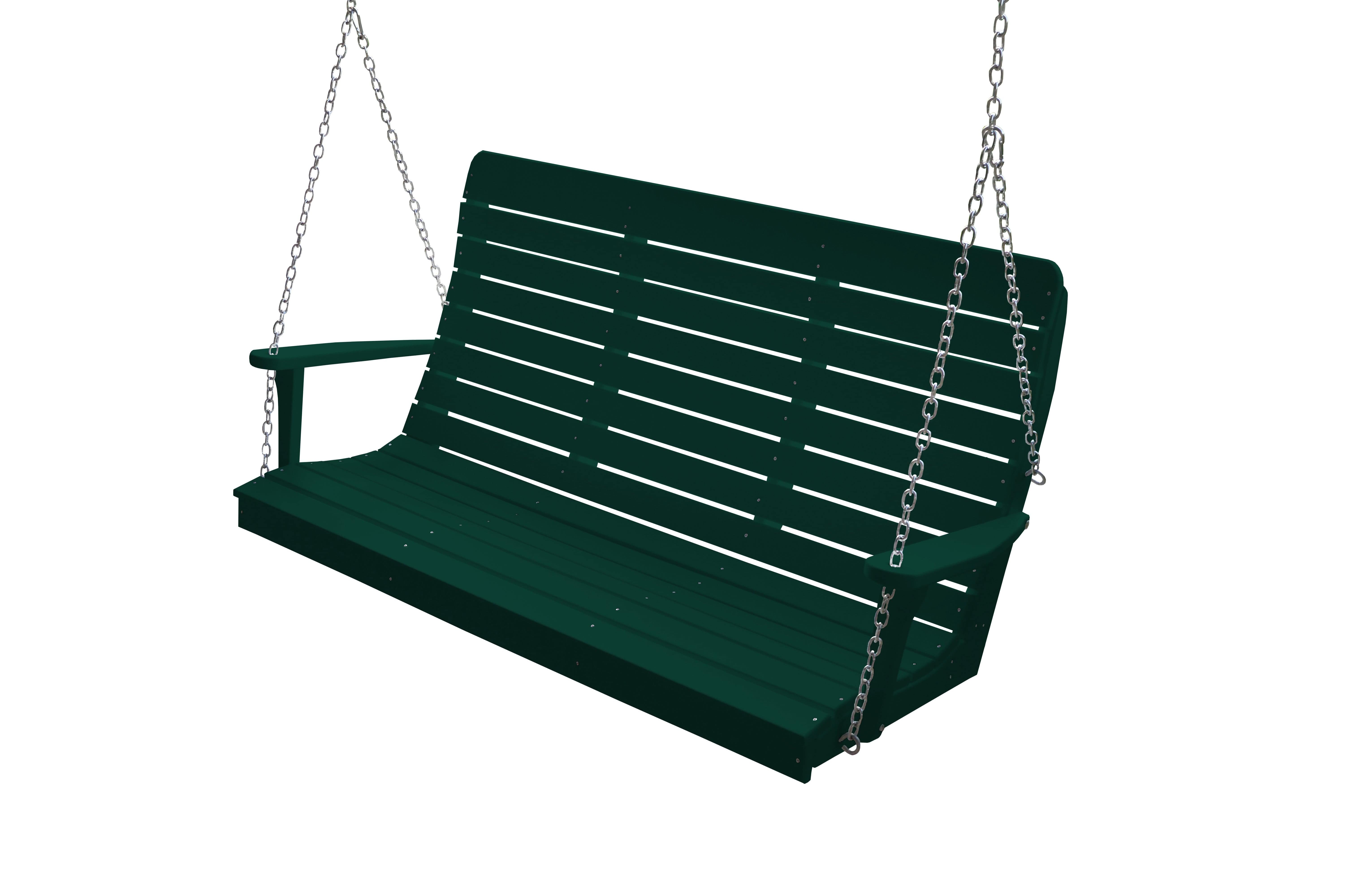 Keystone Amish Co. Salem Composite Poly Porch Swing - Durable Outdoor Hanging Bench for Garden, Patio, and Backyard Relaxation