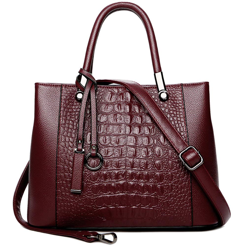 Stylish Women's PU Leather Handbag with Crocodile Pattern - Top Handle & Crossbody Shoulder Bag for Work, Travel & Daily Use