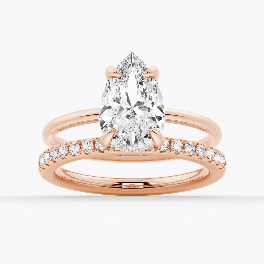 Exquisite Pear Cut Moissanite Solitaire Engagement Ring with Hidden Halo - Perfect for Proposals, Anniversaries & Bridal Jewelry