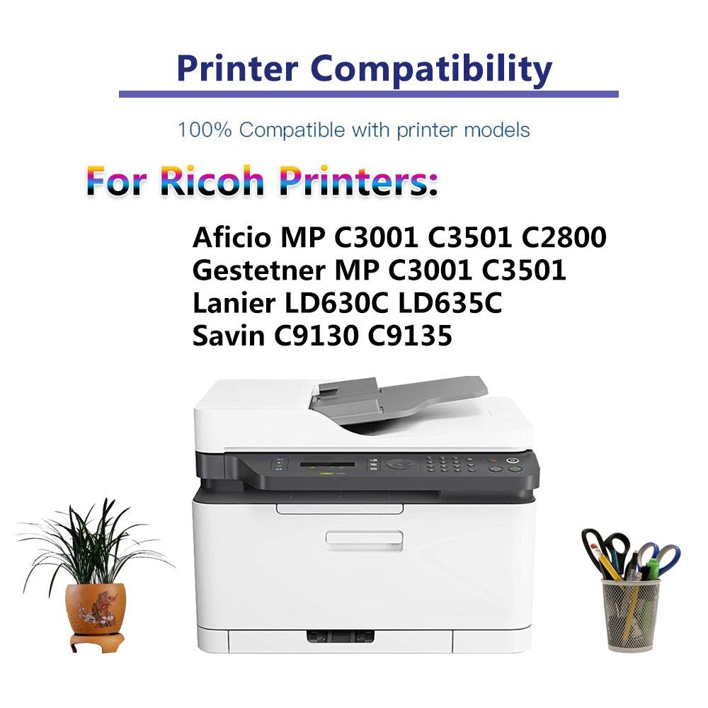 High-Quality Black Toner Cartridge Replacement for Ricoh MP C3001 C3501 841578 - Compatible with Ricoh Aficio MP C3001 C2800 C3501 C3300 Printers - Perfect for Office Printing, Document Reproduction & High-Volume Copying