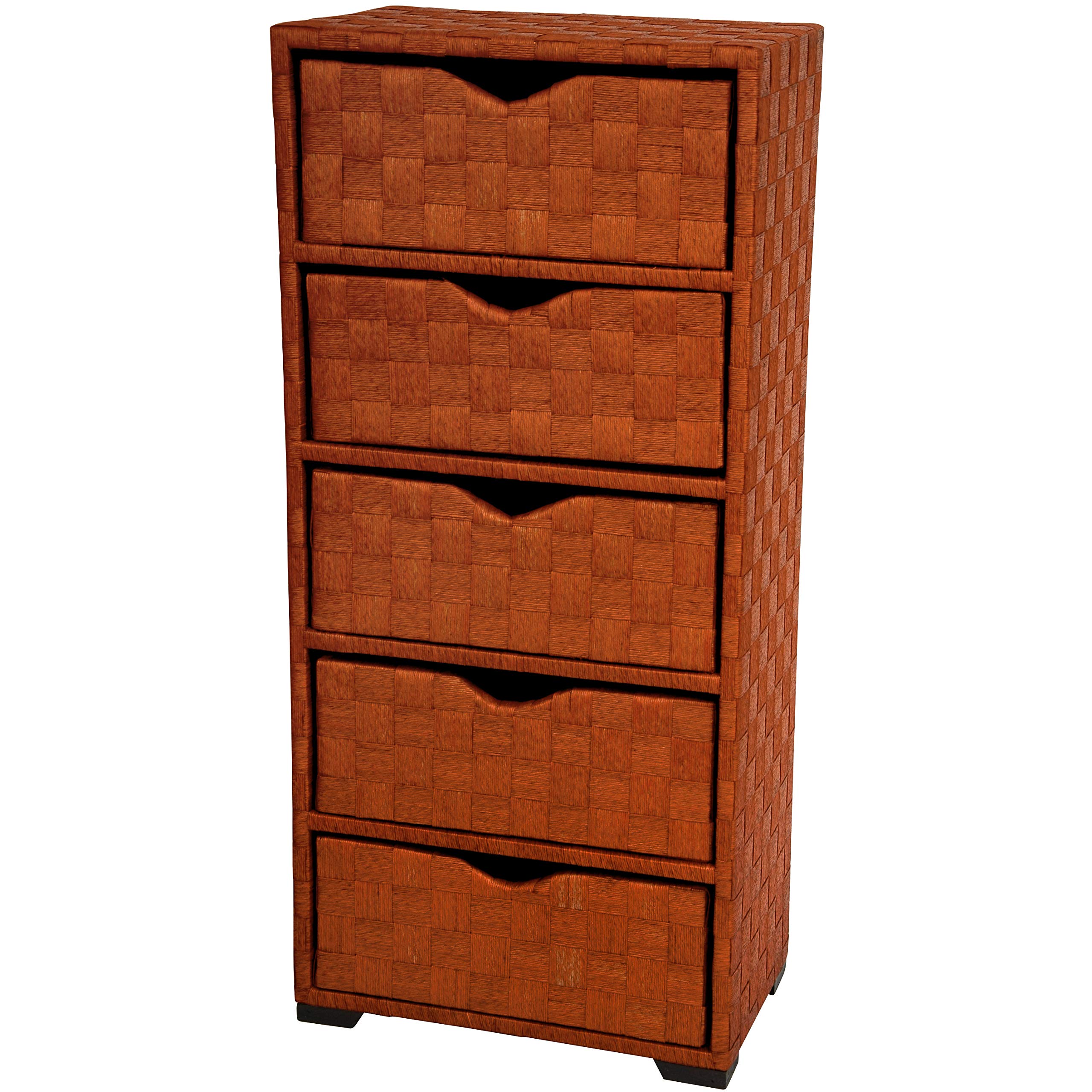 Natural Fiber 5-Drawer Honey Chest - Red Lantern Oriental Furniture for Bedroom, Living Room & Office Storage