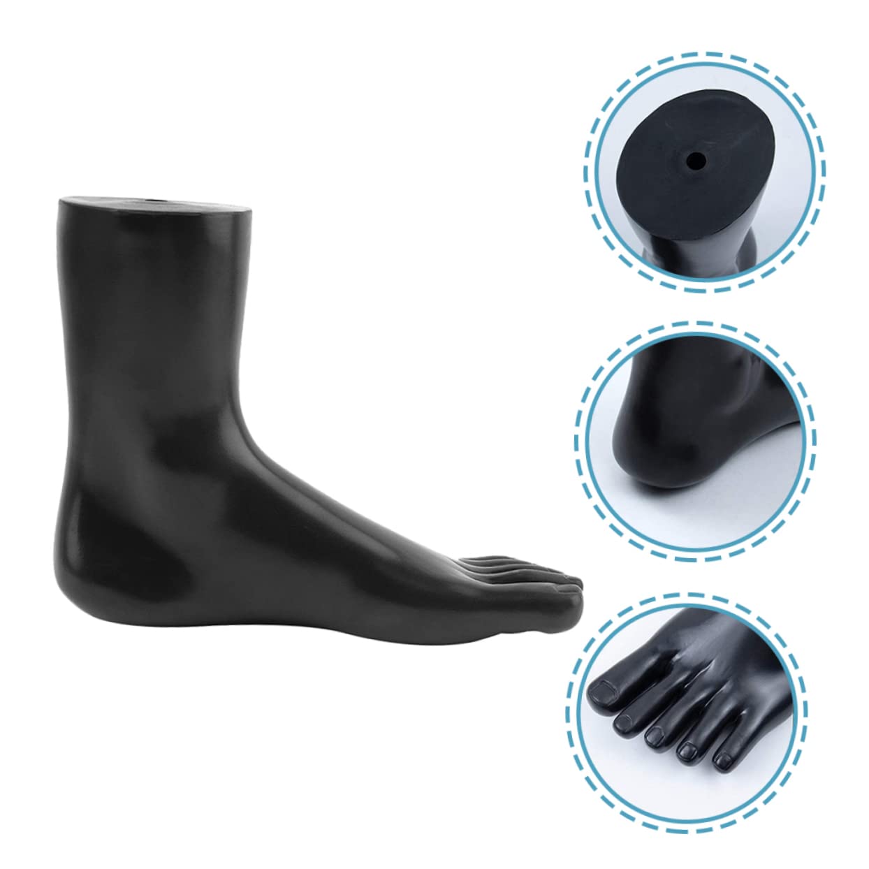 Unisex Left Foot Sock Display Mannequin - Realistic Fake Foot Model for Socks, Anklets & Jewelry Presentation - Perfect for Retail Stores, Photography & Online Shoe Displays