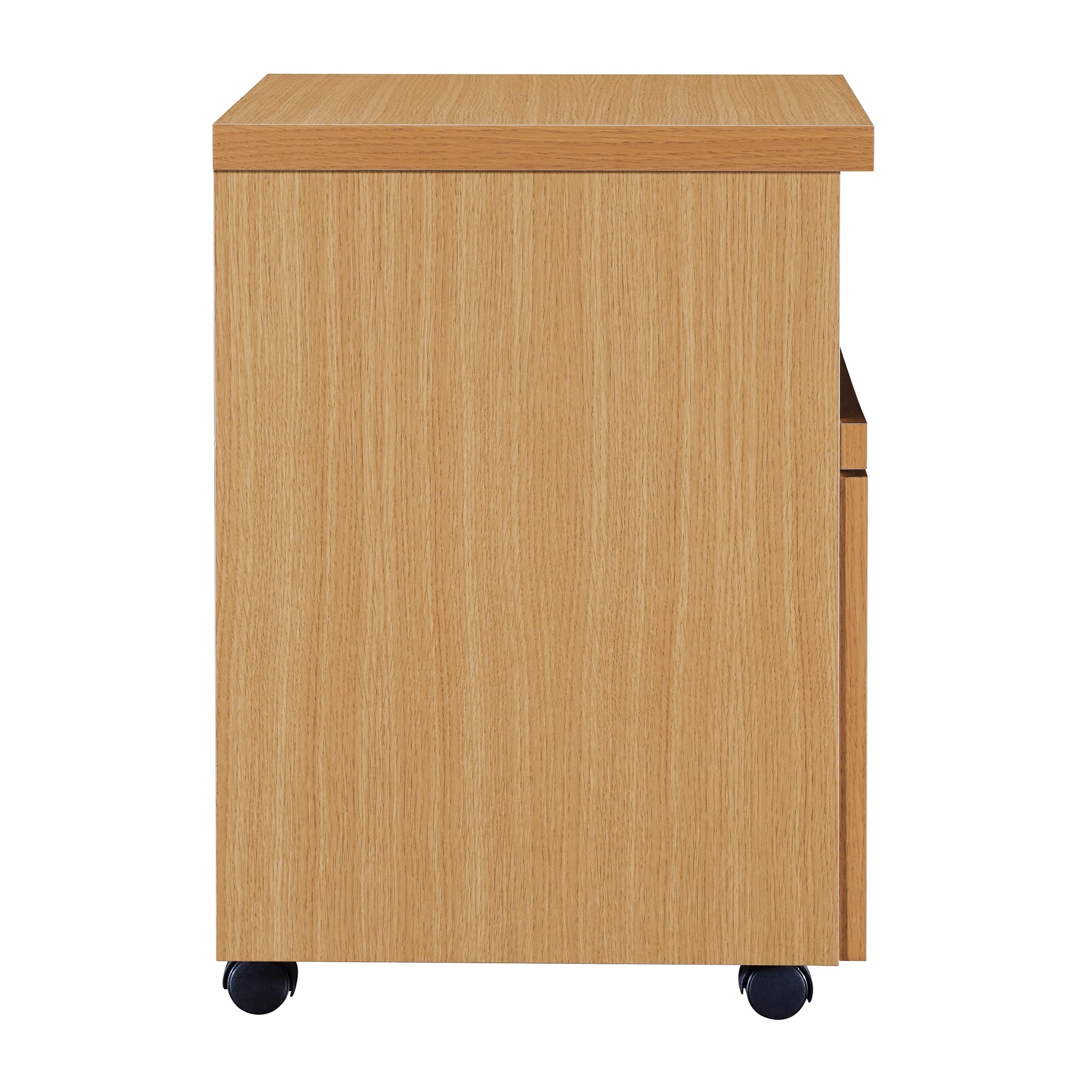 OSP Home Furnishings Denmark Rolling File Cart & Printer Stand with Lockdowel Fastening System, Natural Wood Office Organizer for Home & Workspace Storage Solutions