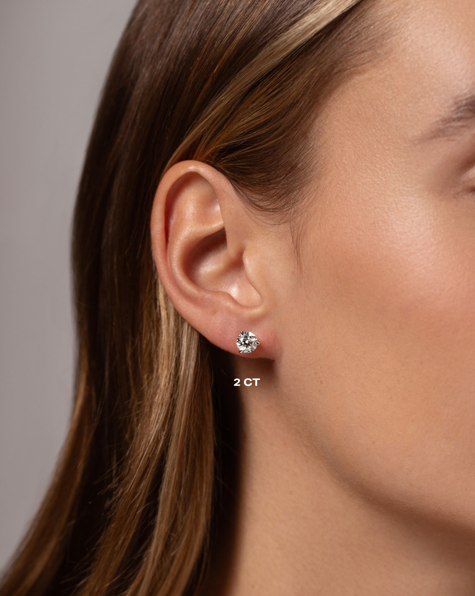 Classic Diamond Stud Earrings for Women - 14K White Gold Prong Set Round Cut Solitaire Studs - Perfect for Everyday Wear, Gift Giving & Special Occasions