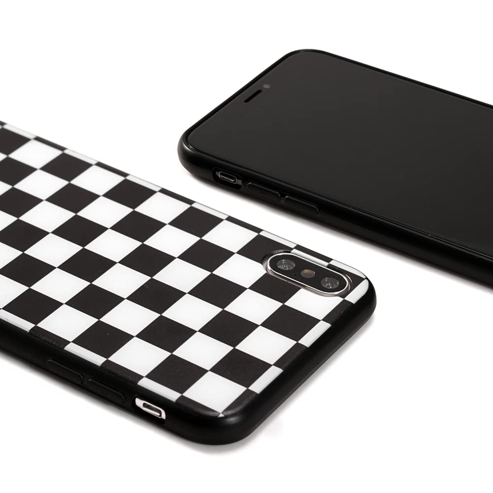 Checkerboard Phone Case for iPhone 11 Pro & 7 - Grid Lattice Plaid Tartan Damier Chessboard Design Protective Cover | Perfect for Daily Use, Travel, and Fashion Accessories