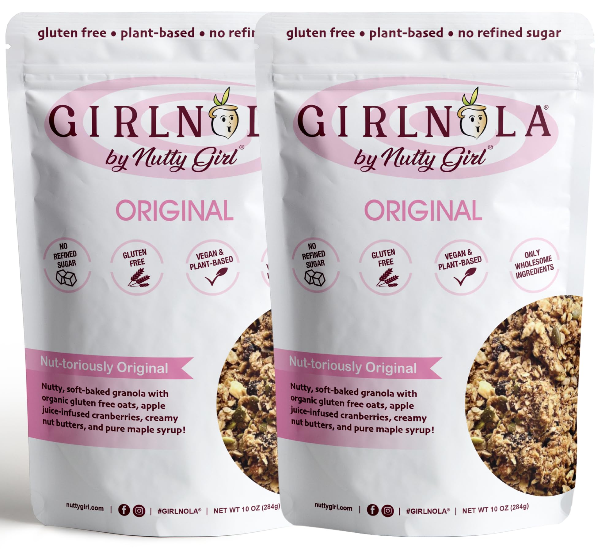 Nutty Girl Girlnola® 2 Pack - Gluten-Free Granola Snacks | Organic, Non-GMO, Vegan | Perfect for Breakfast, Hiking & On-the-Go Snacking